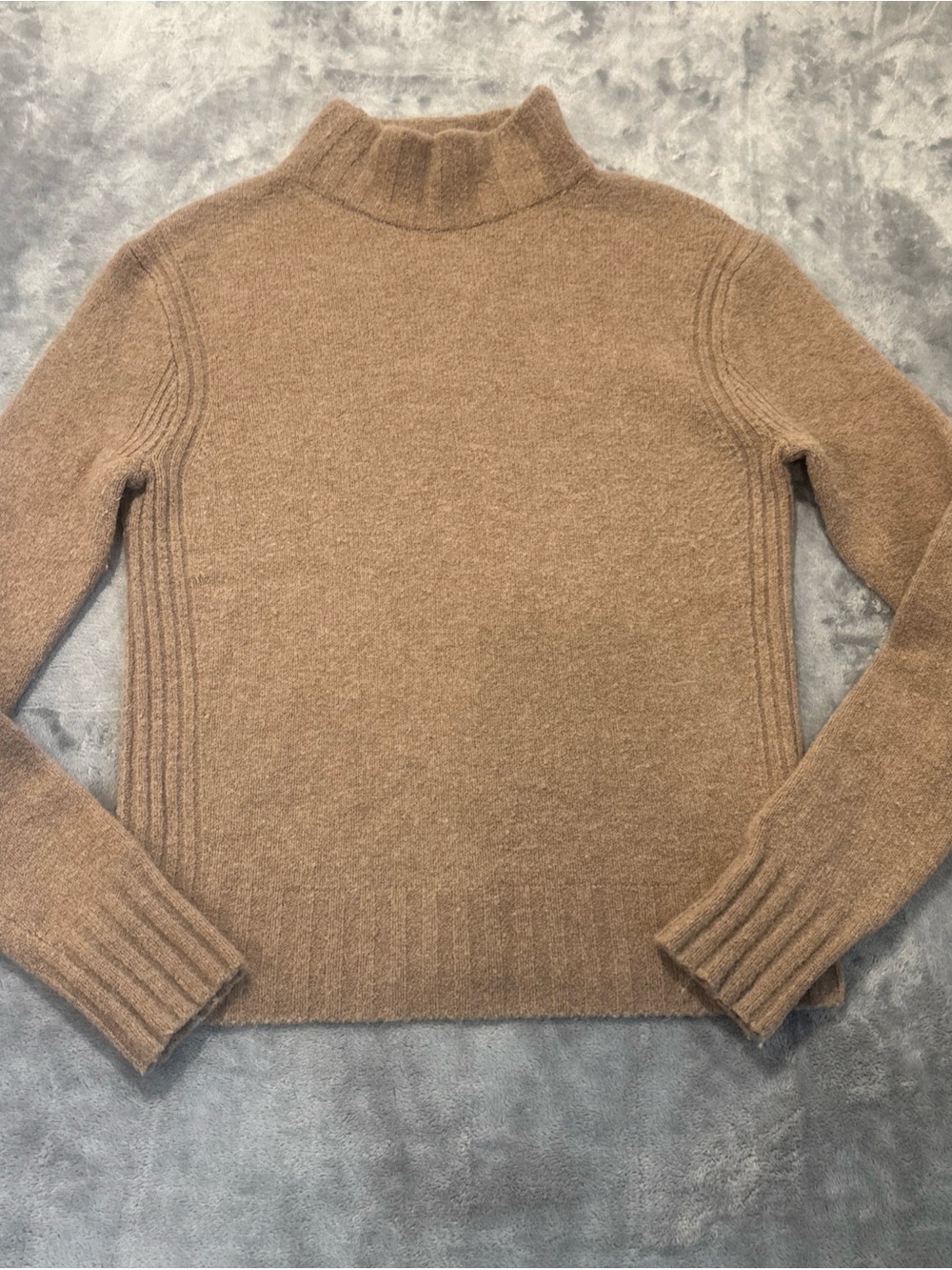 J. Crew Light Brown Mock Neck Wool Alpaca Sweater Size Small